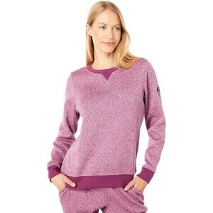 LL Lightweight Sweater Fleece Top Womens Medium Pink Purple Berry Crewneck